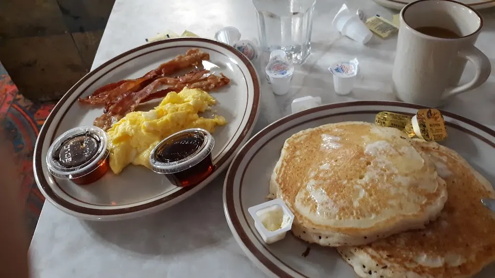 Special Eggs Pancakes and Choice of Meat